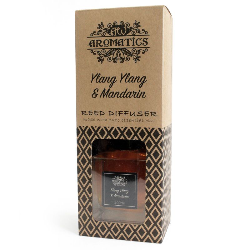 200мл - Дифузер за Етерично Масло (с Ароматизиращи Пръчици) - Ylang Ylang и Мандарин