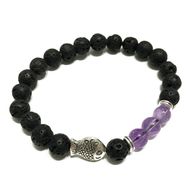 Браслет от лава камък - риба аметист