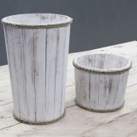 Голяма Дървена Морска Вана Избелена - 45x32 см