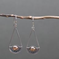 Сребърна и златна обеца - Luna Balance