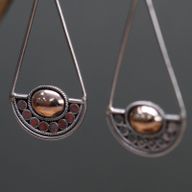 Сребърна и златна обеца - Luna Balance