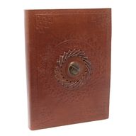 Кожен бележник с тигрово око (7x5")