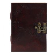 Кожена тетрадка с карта на света (7x5\")