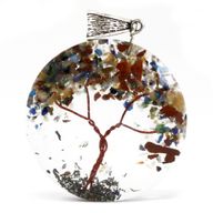 Оргонитова енергийна висулка - кръгло аметистово дърво (смес)