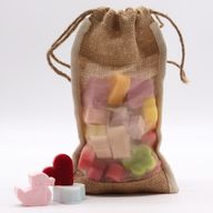 Голяма измита джутова торбичка - 26x15 см