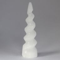 Селенитова Спирална Кула (Рог от Еднорог) - 15 см