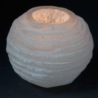 Свещник - Снежна Топка - Селенит - 8 см