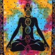 Памучно покривало за двойно легло + стенно висящо декоративно изделие - Chakra Buddha