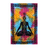 Памучно покривало за двойно легло + стенно висящо декоративно изделие - Chakra Buddha