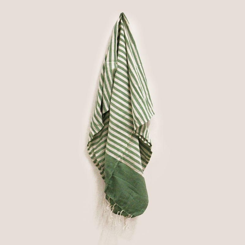 Памучен парео плед - 100x180 см - Picnic Green