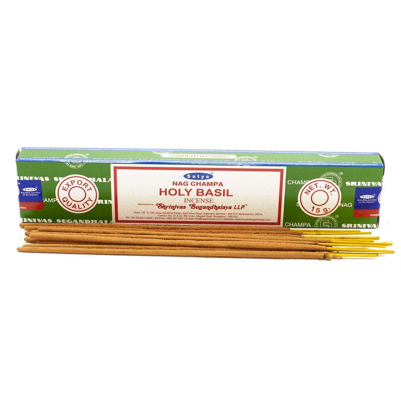 Ароматни Тамянови Пръчици "Satya" - 15гр - Nag Champa Тулси (свещен босилек)