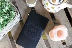 Ръчно изработен кожен дневник - Моята книга за заклинания и други мисли - Черен