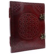 Голяма кожена книга "Цветето на живота" 10x13 инча (200 страници)