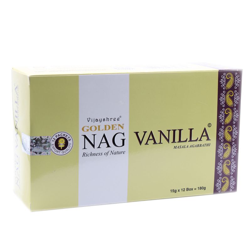 15гр - Храмови Ароматизиращи Пръчици "Golden Nag" - Тамян "Златна Ванилия"