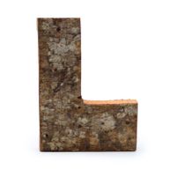 Рустикална буква от кора - "L" - 7 см