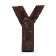 Буква от кора в рустик стил - "Y" - 7 см