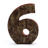 Рустикален номер на кора - "6"  -  7 см