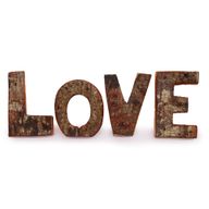 Набор за букви от кора в рустикален стил - LOVE (4x3) - 7 см