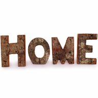 Набор букви от дървесна кора в рустик стил - HOME (4x3) -  7см