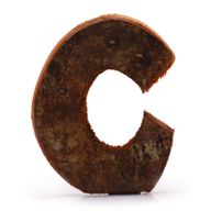 Буква от кора в рустикален стил   - "C"  -  7см