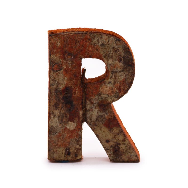 Рустикална буква от кора   - "R"  -  7cm