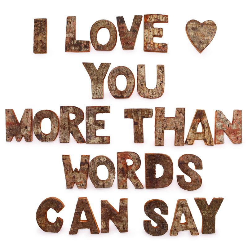Nat Rustic Bark Letters - Обичам те повече, отколкото думите могат да кажат.. (28)