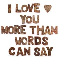 Nat Rustic Bark Letters - Обичам те повече, отколкото думите могат да кажат.. (28)
