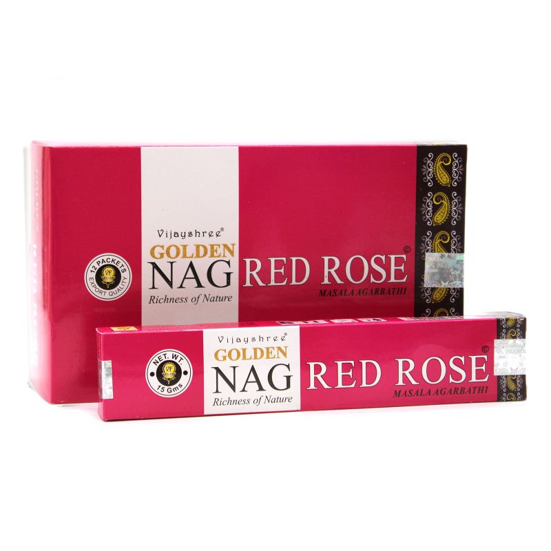 15гр - Храмови Ароматизиращи Пръчици "Golden Nag" - Червена Роза