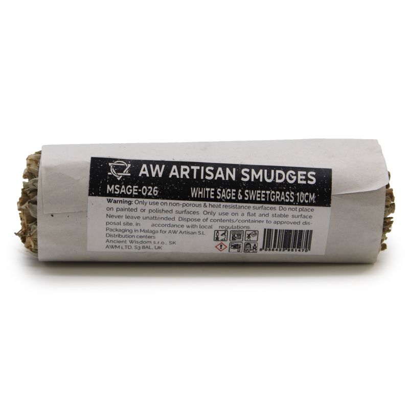 Опушващ Сноп - Бял Градински Чай и Sweetgrass (Hierochloe odorata) - 10см