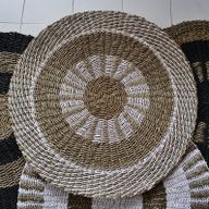 Кръгъл Seagrass Бяло и Кафяво - Вътрешно слънце - 1 м