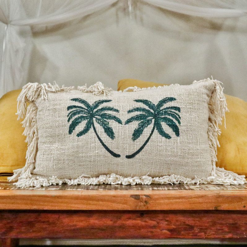 Ленена Калъфка С Палма И Ресни 30x50 см