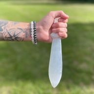 Селенит голям ритуален нож - спирален (25 см)