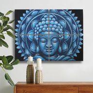 Синя Буда мандала брокат детайл 30x40 см х 4