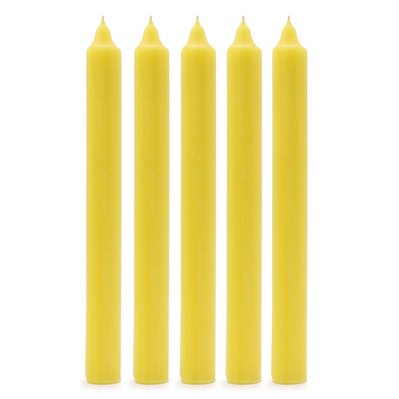 Комплект едноцветни вечерни свещи - 21 броя - Rustic Lemon