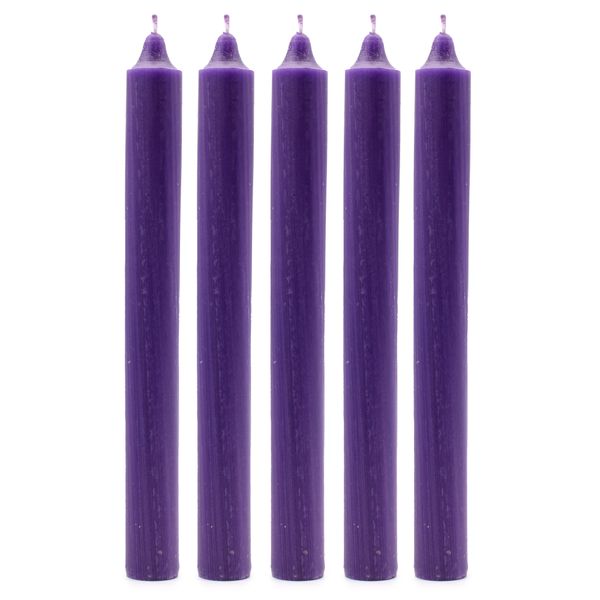 Оптови едноцветни свещи за вечеря - Rustic Purple