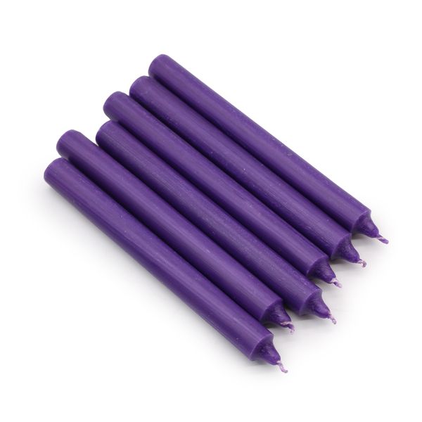 Оптови едноцветни свещи за вечеря - Rustic Purple