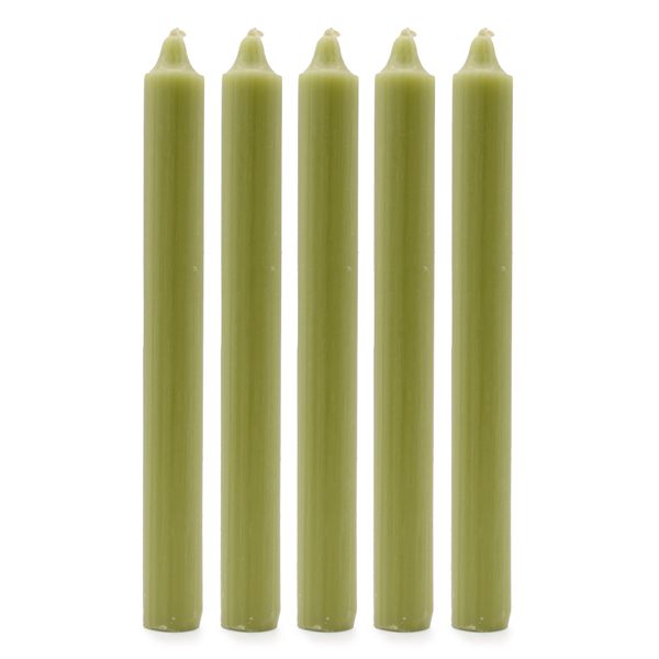 На едро едноцветни свещи за вечеря - Rustic Olive