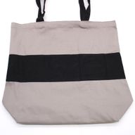 Двуцветна памучна чанта - 38x42x12см - Сиво и черно - 10oz