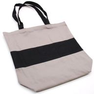 Двуцветна памучна чанта - 38x42x12см - Сиво и черно - 10oz