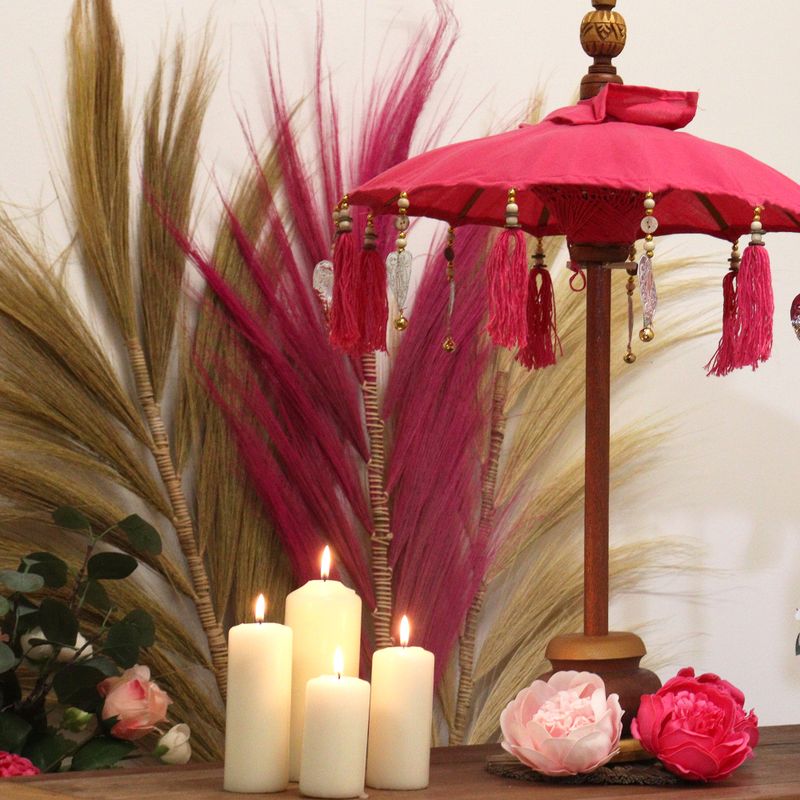 Bali Home Decor чадър - памук - розов - 40 см