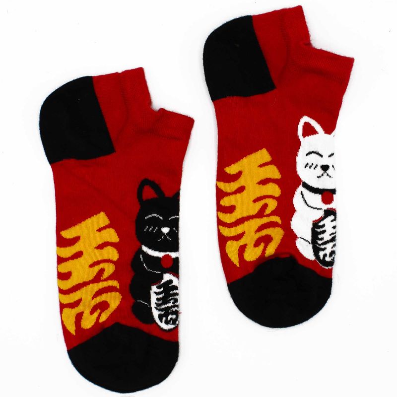 Hop Hare ниски бамбукови чорапи - Lucky Cat S/M