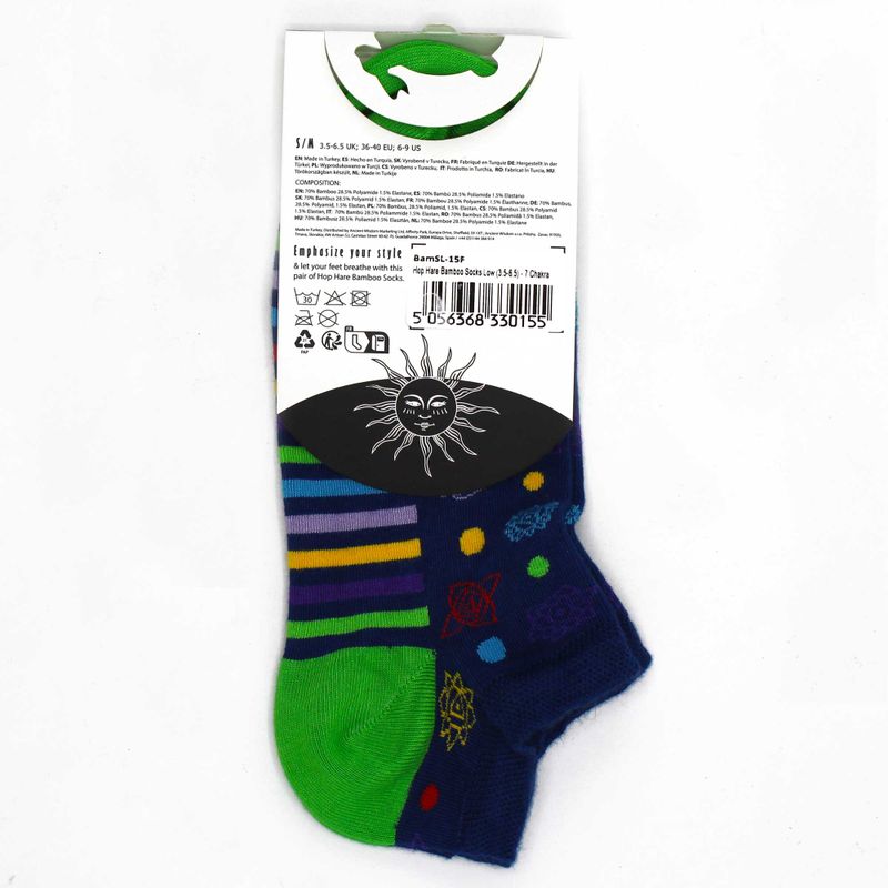 Hop Hare бамбукови чорапи ниски - 7 чакри S/M