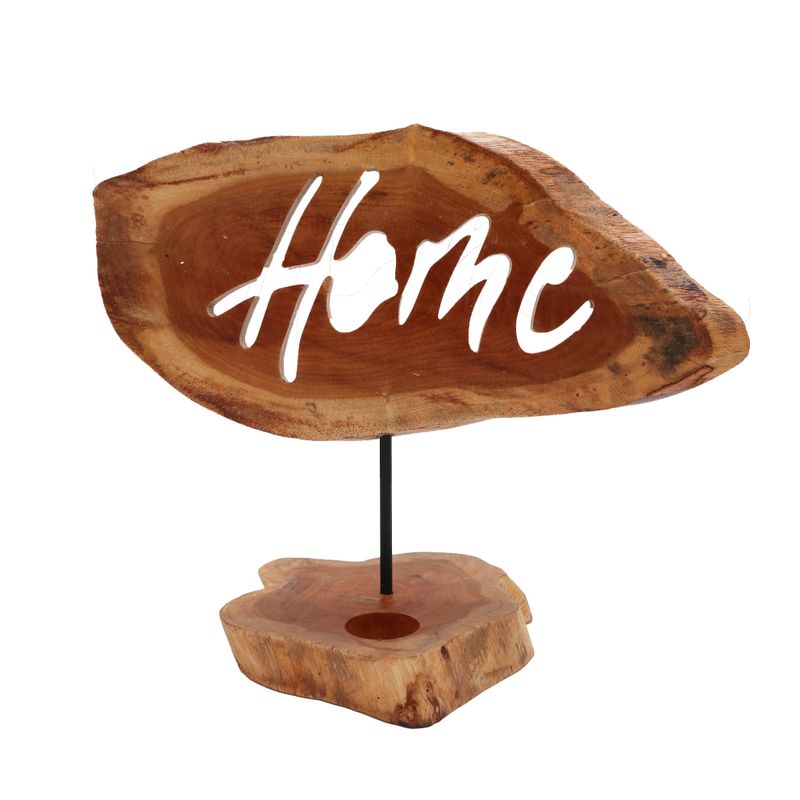 Дървен Свещник с Надпис Home
