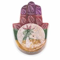 Поставка за Тамян от Стеатит "Hamsa" - 9x6см - Слон и Палма