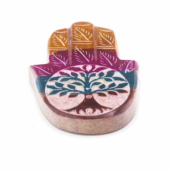 Поставка за Тамян от Стеатит "Hamsa" - 9x6см - Дървото на Живота