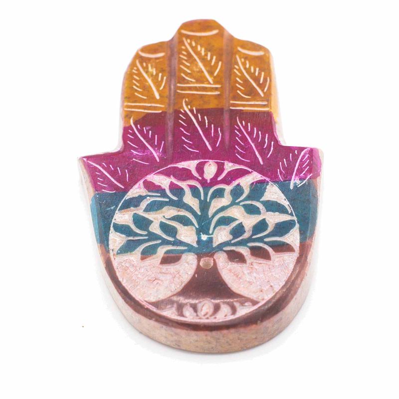 Поставка за Тамян от Стеатит "Hamsa" - 9x6см - Дървото на Живота