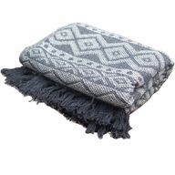 Бохо Комфорт Плед - 125x150 см - Сив Геометричен