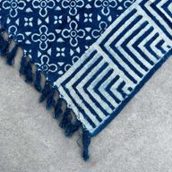 Ръчно изработено индигово одеяло - 170x120 см - Kasba Tiles
