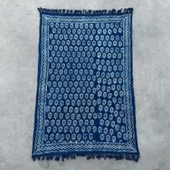 Ръчно изработено индигово одеяло - 170x120 см - Chhota Flower