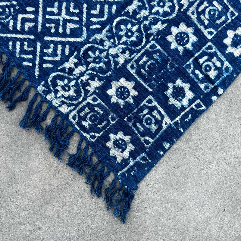 Ръчно изработено индигово покривало - 170x120 см - Desi Stripes